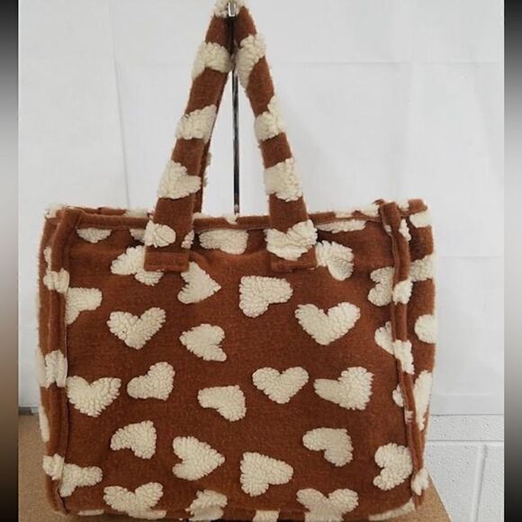 Anthropologie Sherpa  tote bag SO CUTE FOR VALENTINES 💌 - Picture 4 of 5